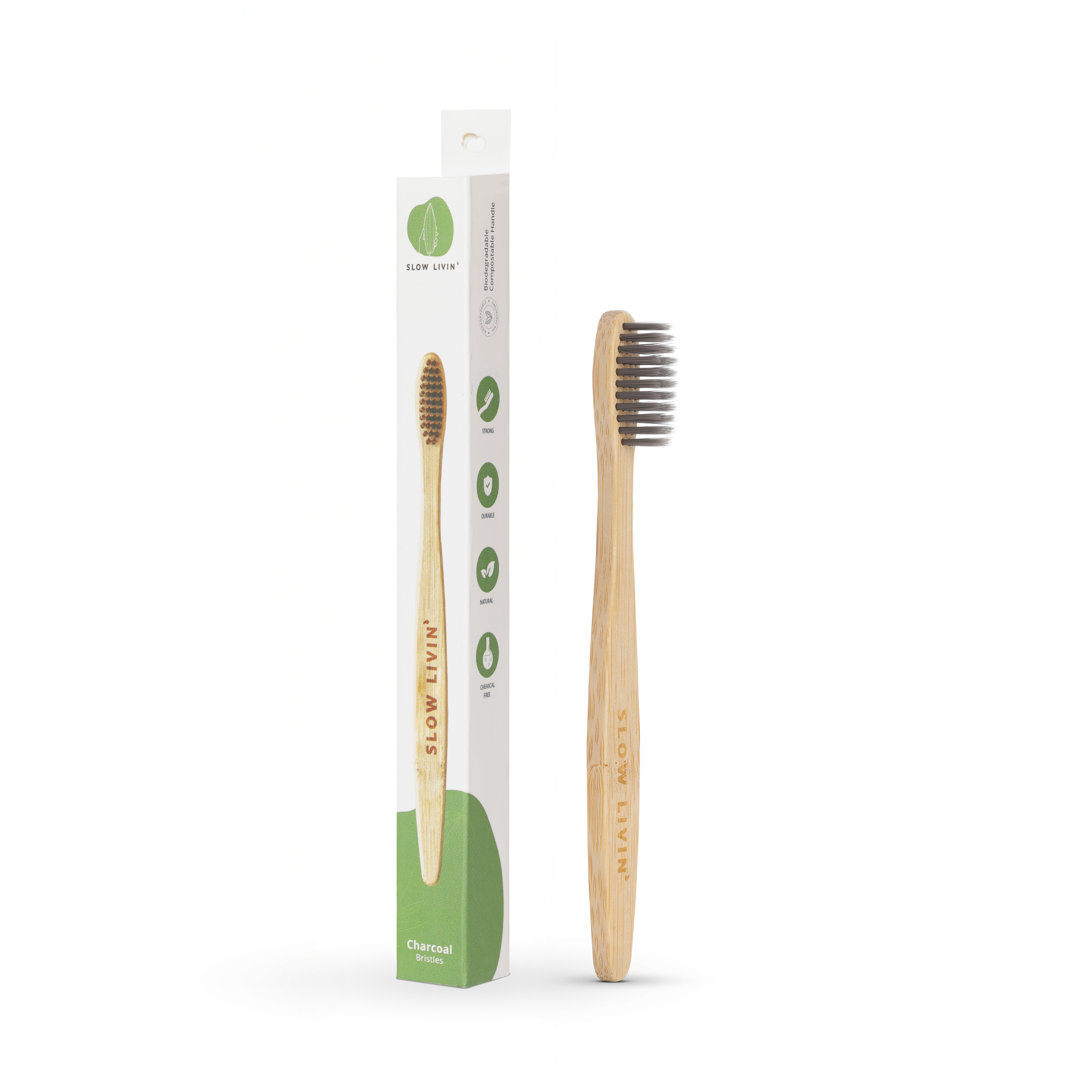Bamboo Toothbrush - Black Bristles - For Kids — Shop online | Slow Livin