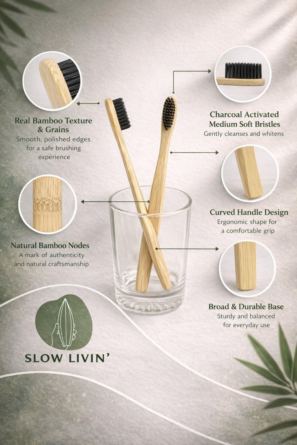 Bamboo Toothbrush - Black Bristles - For Kids — Shop online | Slow Livin — view 4
